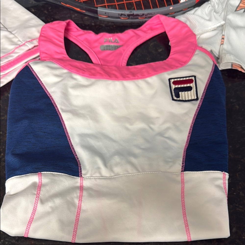 Fila set  Medium -3 tennis shoes size 8.5 / Lucky in Love M
Clash raquet
